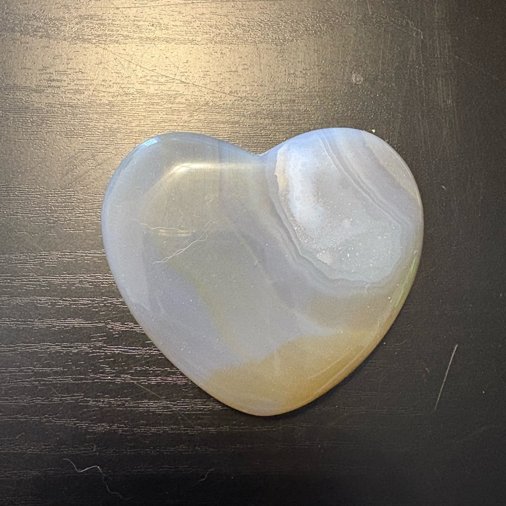 Agate Heart Flat Stone
